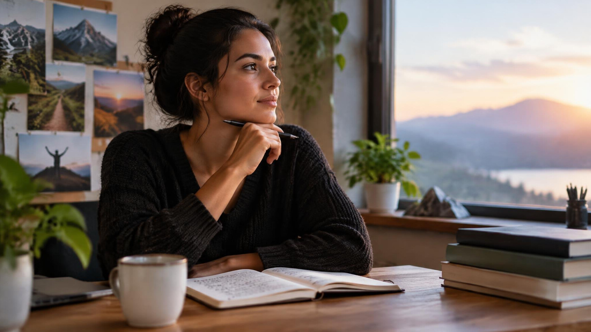 person reflecting on goals
