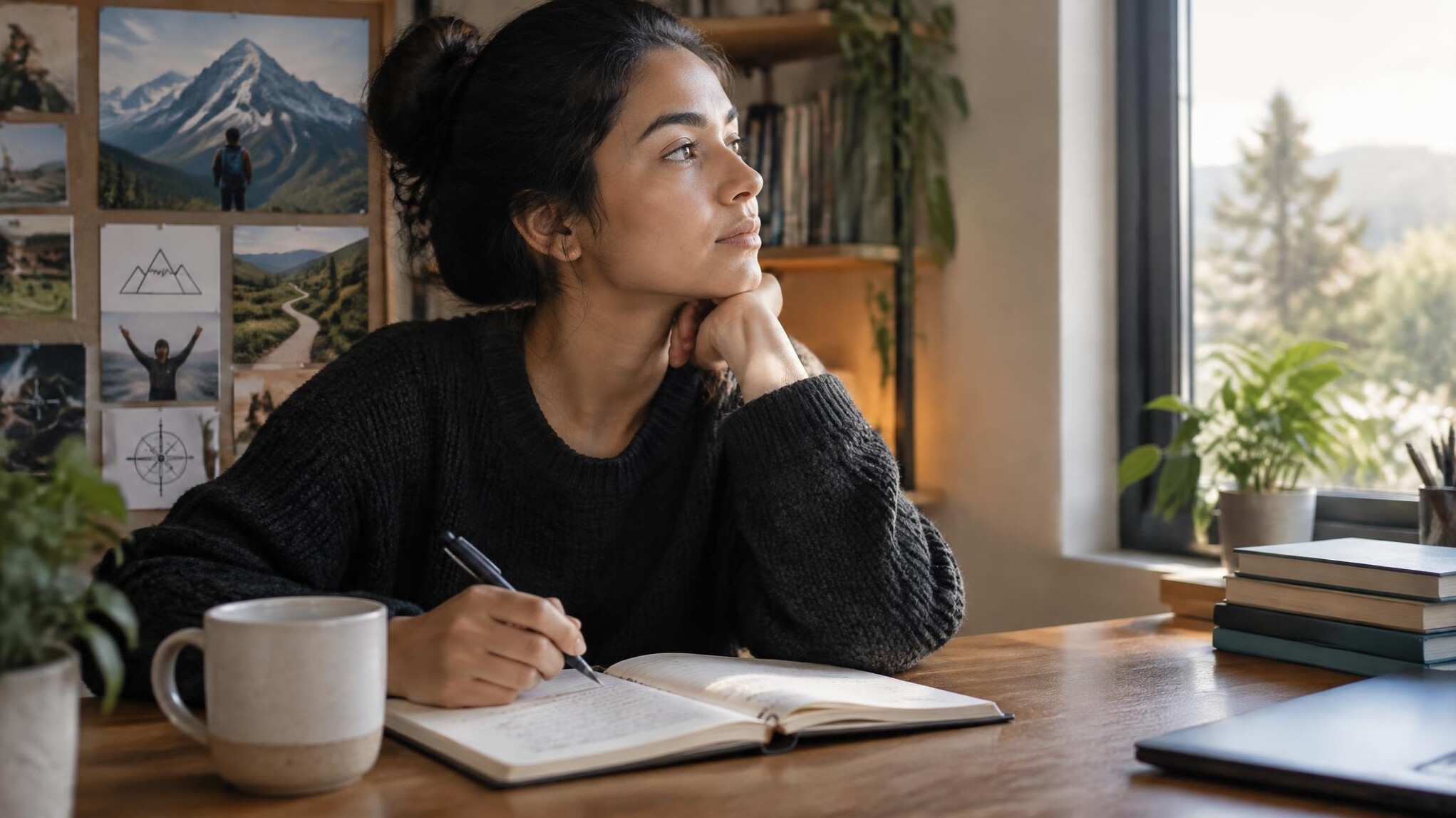 person reflecting on goals